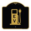 Signmission Ev Electric Vehicle Charging Station, Black & Gold Aluminum Sign, 18" x 18", BG-1818-24090 A-DES-BG-1818-24090